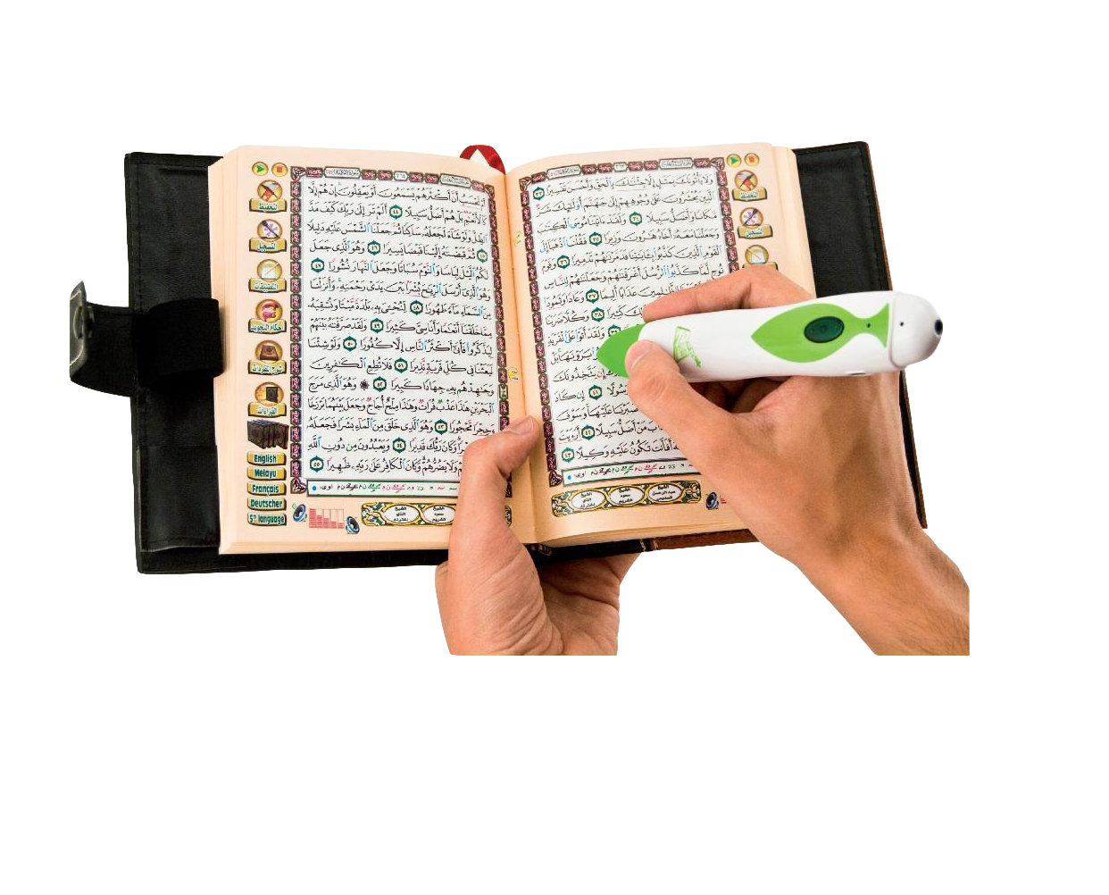 Digital Qur'an and Pen -Touch and Learn (8" X10") Leather cover